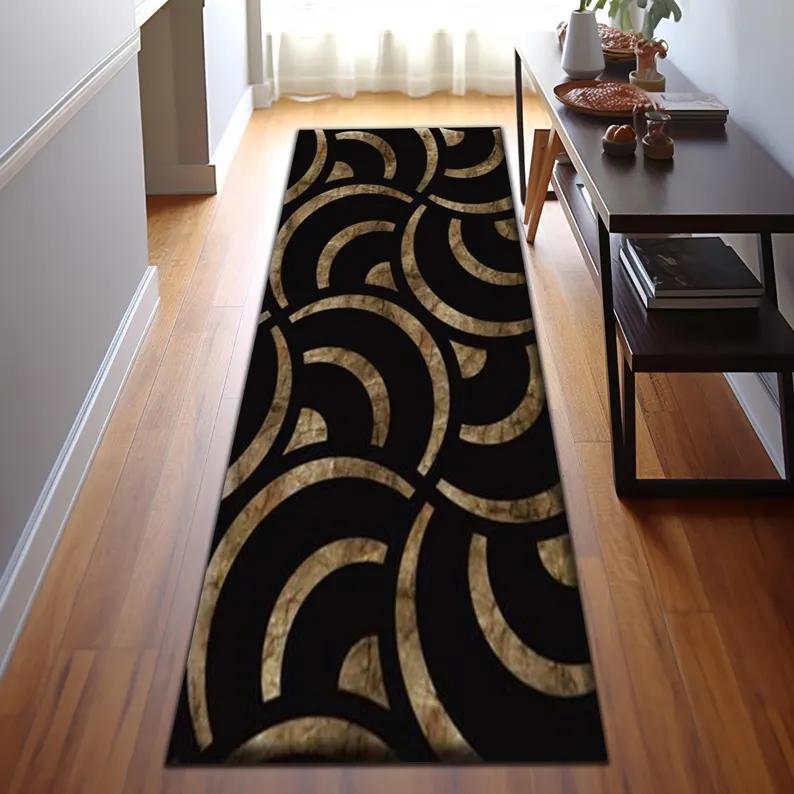 Geometric Abstract Runner Rug Colorful Hallway Non-Slip Cotton Corridor Hallway Carpet Non-Slip Runner Rug Town Hallway Carpet 40X120CM