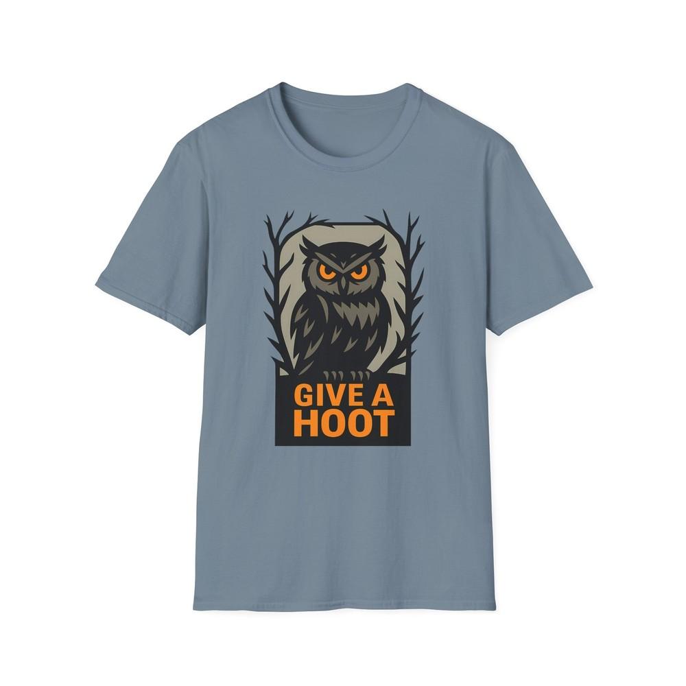 

Unisex Softstyle T-Shirt Owl Wisdom Give a Hoot Foggy Forest Creature Tee 2XL