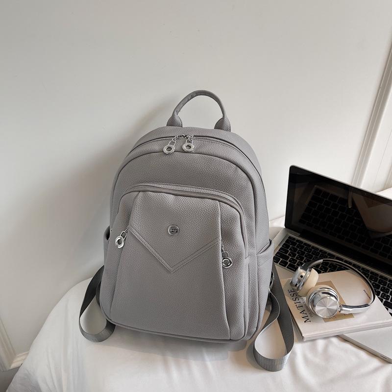 

Вместительный стильный и простой рюкзак женский новый высококлассный универсальный для отдыха путешествий студенческий рюкзак серый