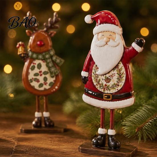 Holiday Themed Home Decor Sets Christmas Table Decoration, Wooden Snowman Santa Claus Reindeer Sign, Standing Tabletop Signs Xmas Centerpiece