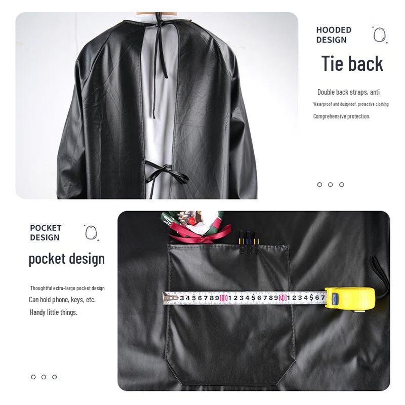 COFLYEE Full Body Waterproof Oil-Proof Leather Smock