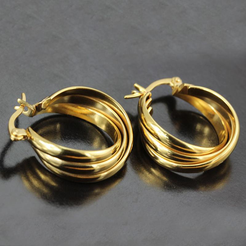 Unique Hoop Earring for Women Gold-Color 316l Stainless Steel Female Rock Jewelry