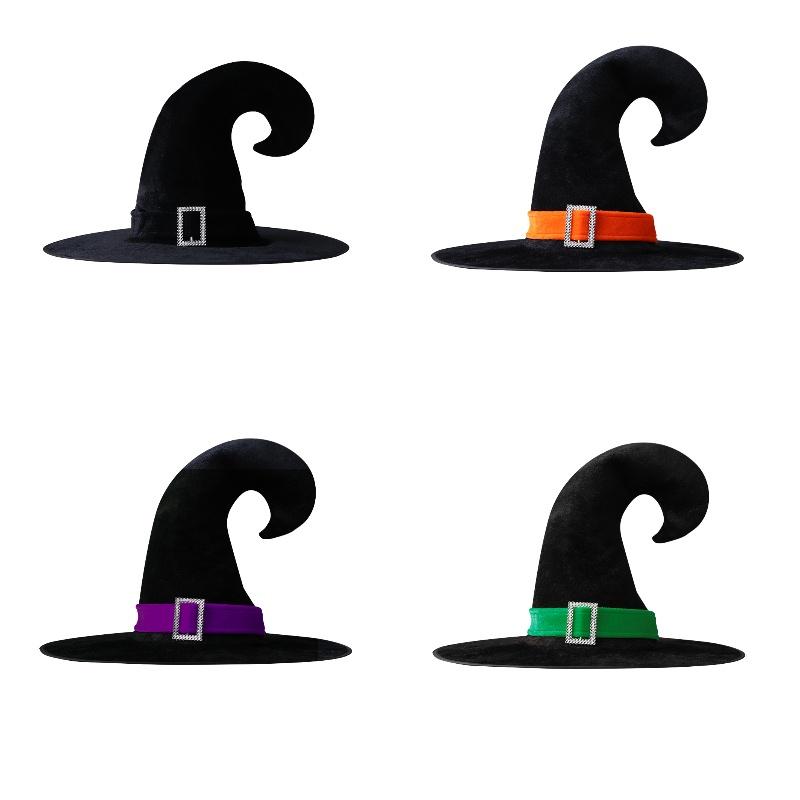 Velvet Witch Hat Red Witch Costume Accessory For Halloween Party