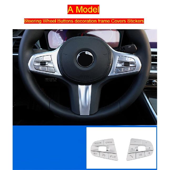 Car Styling Steering Wheel Buttons Decoration Frame Covers Stickers Trim for BMW 3 Series G20 G28  Lnterior Auto
