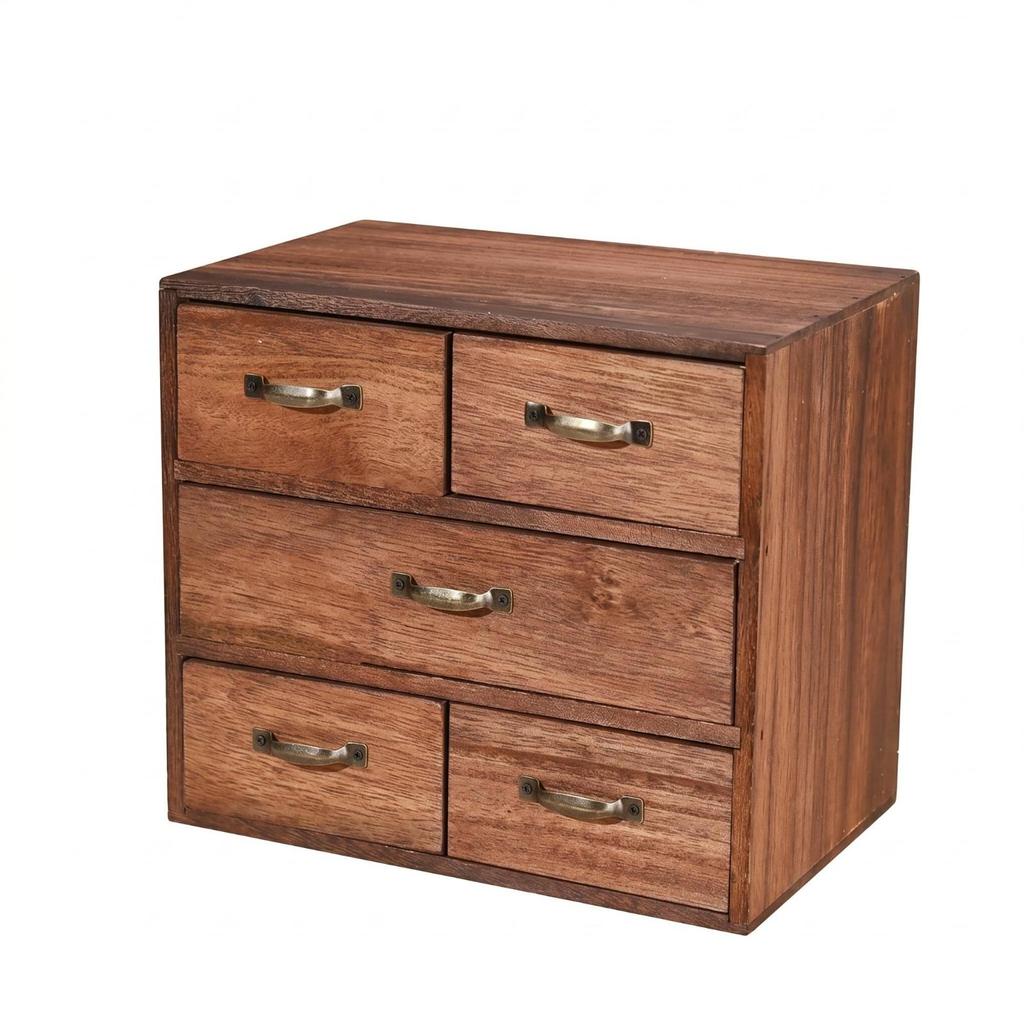 Wooden Desktop Organizer Drawer Wood Grain Cabinet for Office Desk