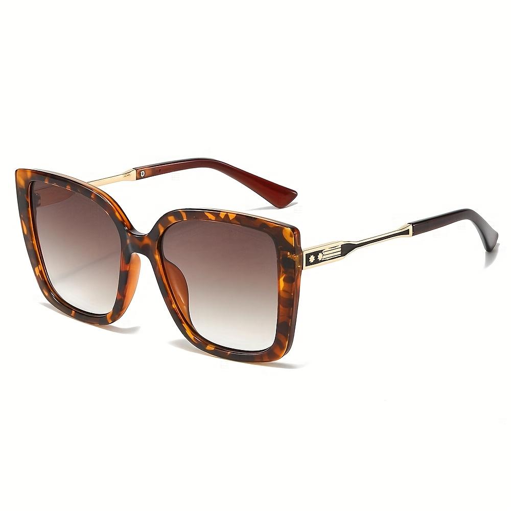 Large Gradient Square Women Sunglasses Stylish Anti Glare Driving Glasses with Metal Hinges Fashion Accessory
