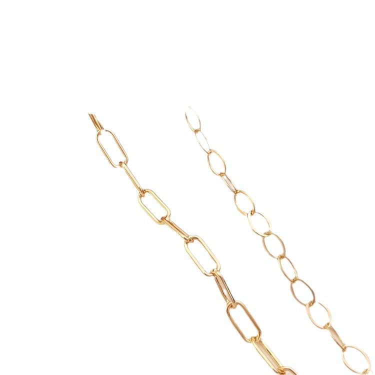 14K Gold-Filled Chunky Chain for DIY Bracelets and Necklaces - Durable, Color-Preserving European & American Style.