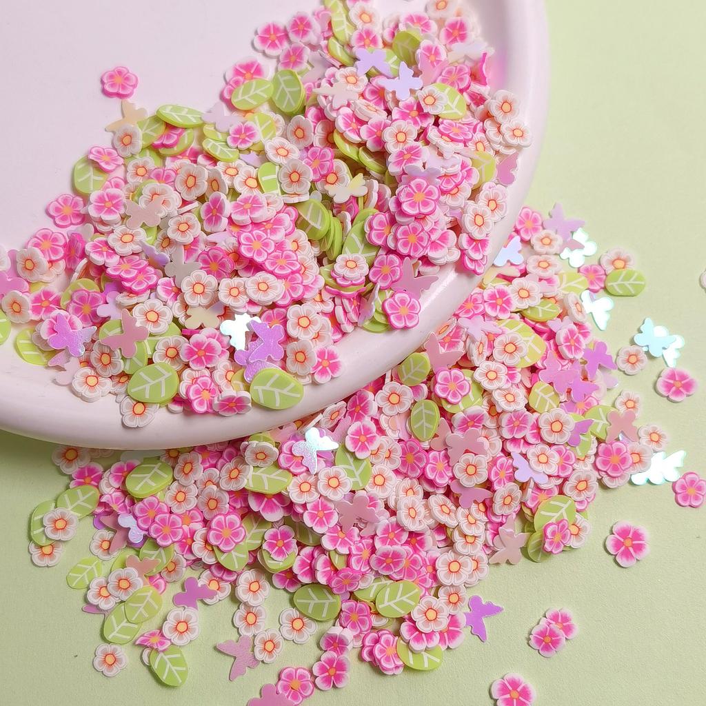 Summer Spring Flowers Leaves Polymer Clay Slices 500g/Bag Daisy Florals Soft Clay Sprinkles for DIY Crafts Nail Art Decor