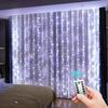 3x3m Curtain Garland on The Window USB Power Fairy Lights Festoon with Remote New Year Garland Led Lights Christmas Decor