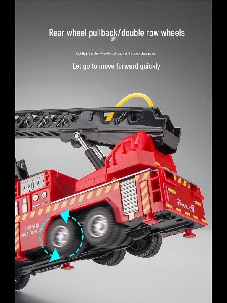 Children's Alloy Fire Ladder Vehicle Toy Model