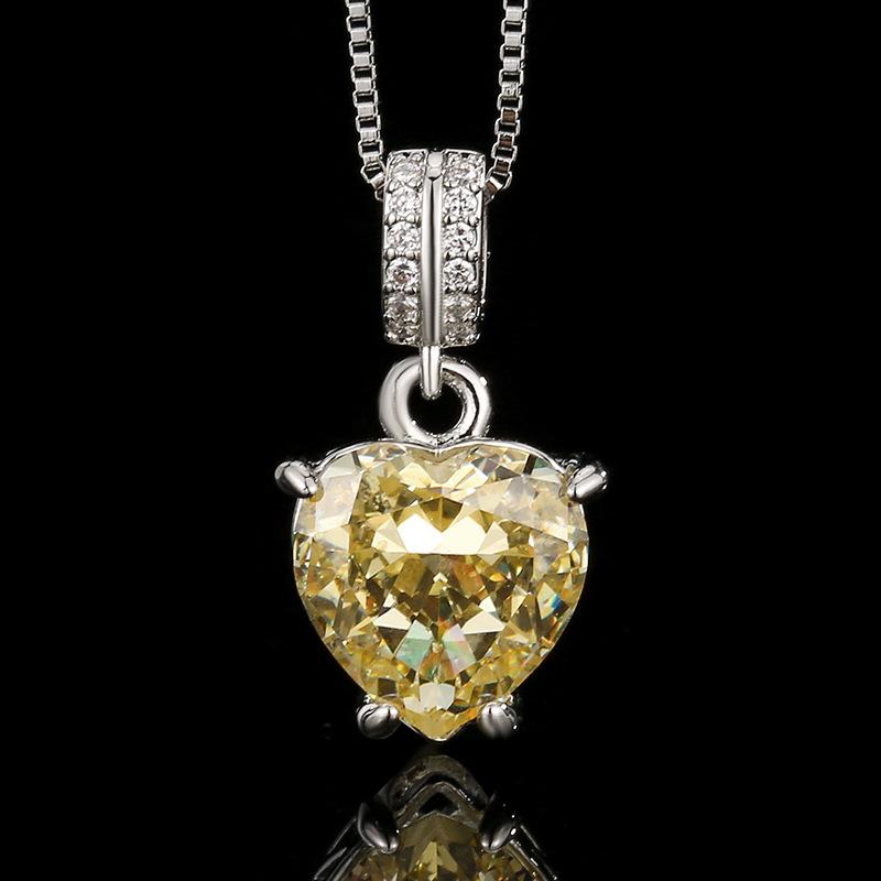 Accessories Jewelry Sets Necklaces Rings Earrings Heart-shaped High Carbon Yellow Niche Fashion Women's High-end