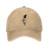Vintage Palestine Flag Map Palestinian Kufiya Hatta Traditional Baseball Caps Men Women Washed Headwear  Outdoor Summer Soft Cap