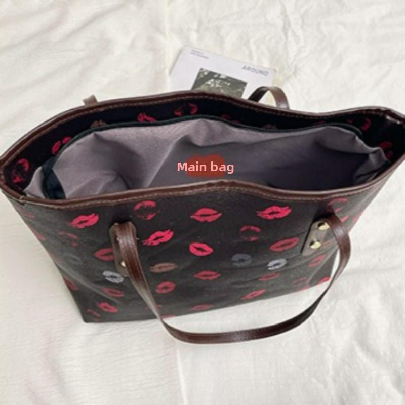 New Large Capacity Top Handle Bag Comfortable and Versatile Texture Simple Shoulder Bag Floral Print Tote for Daily Commute Bag