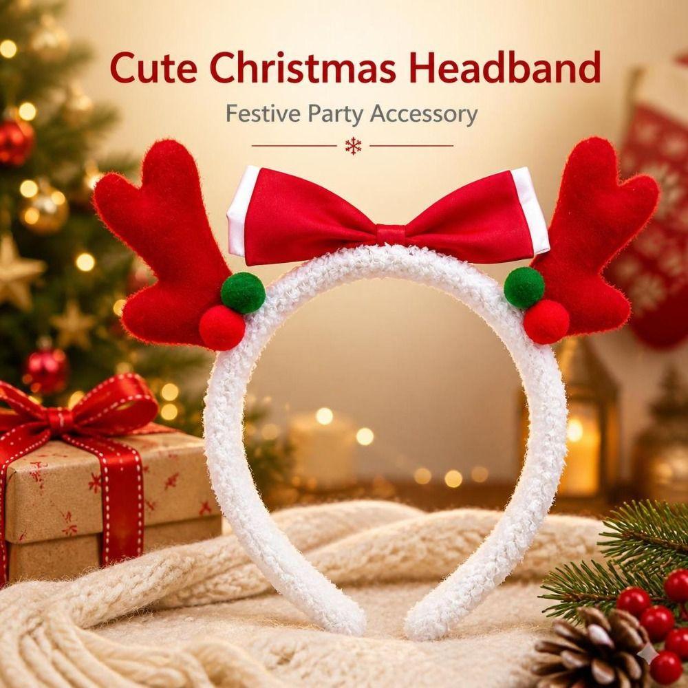 Soft Fabric Christmas Headband Adorable Hair Accessories Stylish Plush Headband Holiday Costume