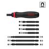 VESSEL Mega Drive Interchangeable Ratchet Screwdriver with 7 Bits and Storage Pouch 900RT-7P