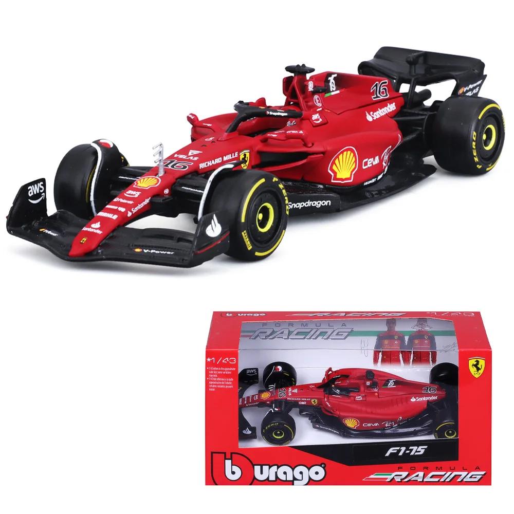 Bburago 1/43 Ferrari Sf24 F1 Modèles de Course Alliage Moulé sous Pression Jouet Pneus en Caoutchouc Halo Voitures Cadeau Pour Adultes