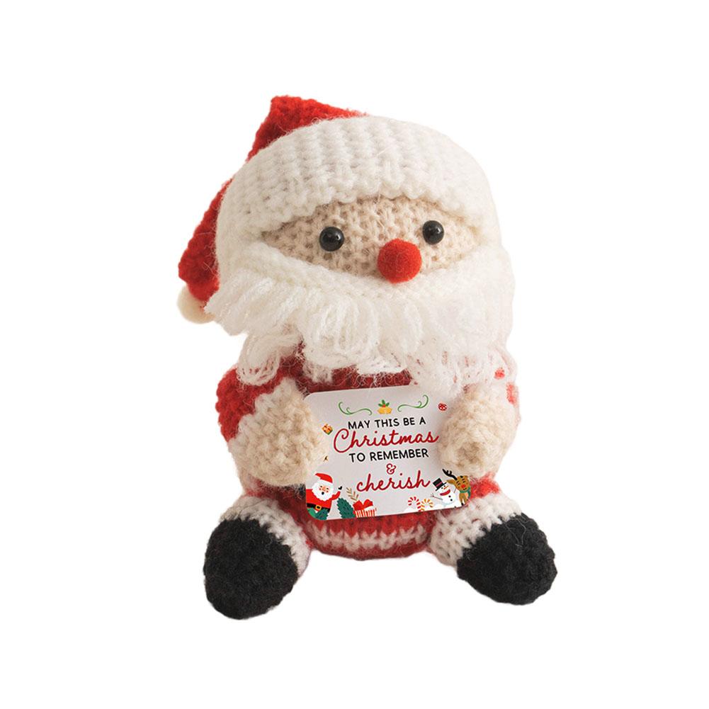 2025 Christmas Crochet Doll Lovely Christmas Crochet Positive Doll Christma Ornaments Emotional Gift