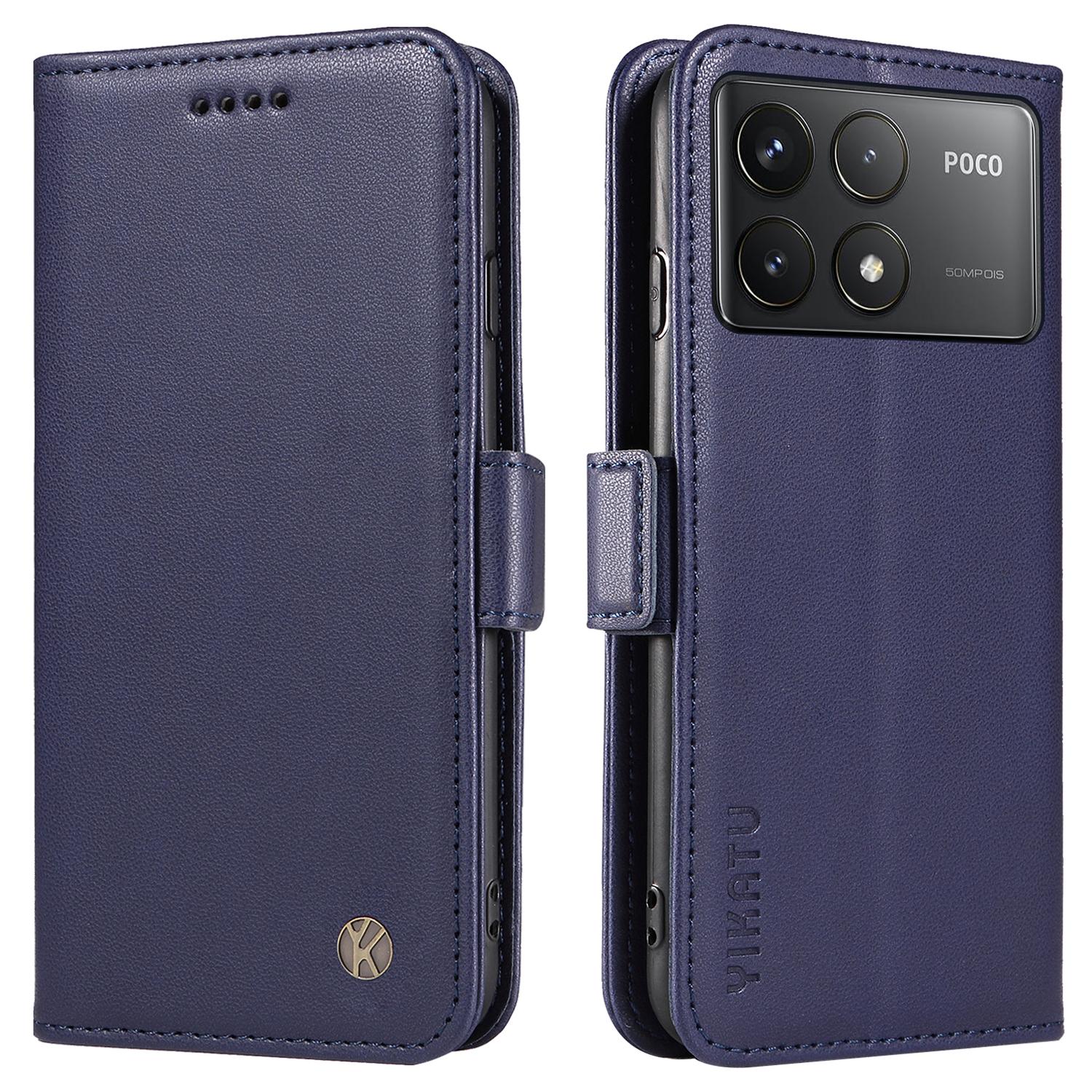 

For Xiaomi Poco F6 Pro 5G/Redmi K70 5G/K70 Pro 5G Wallet Case PU Leather Phone Cover Sapphire