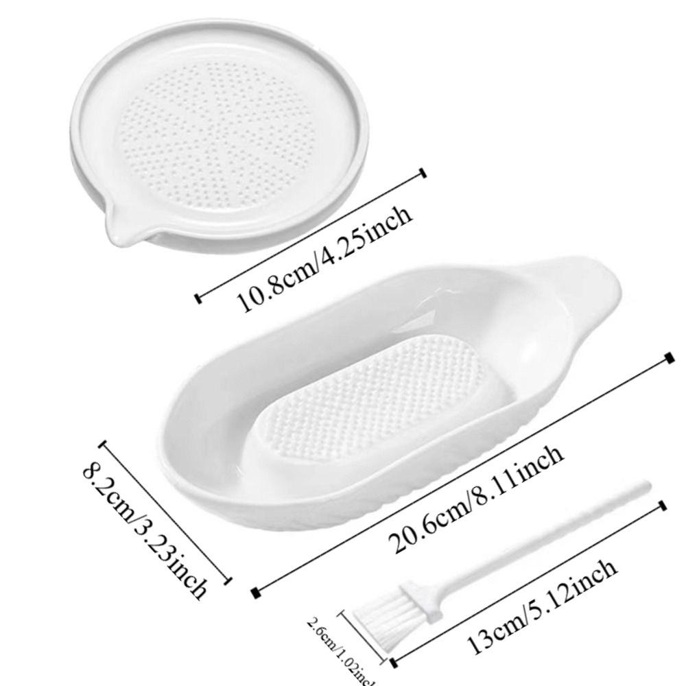 White Food Hand Grinder Portable Porcelain Grater Plate Kitchen Garlic Masher Fruits Processing