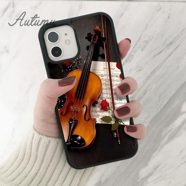 Musical Violin Guitar Phone Case for iPhone 11 12 13 14 Pro Max Mini X XR XS SE 2020 6 7 8 Plus Samsung Galaxy S21 S22 Shell