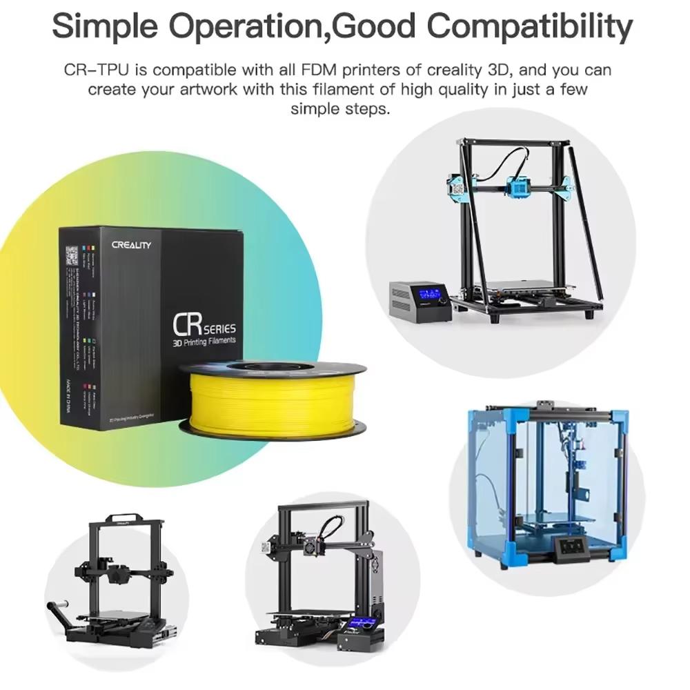 Creality 3D Printer Materials Original CR-TPU Filament 1.0Kg 1.75mm Soft Adhesive High Resilience 210-240℃ Printing Temperature