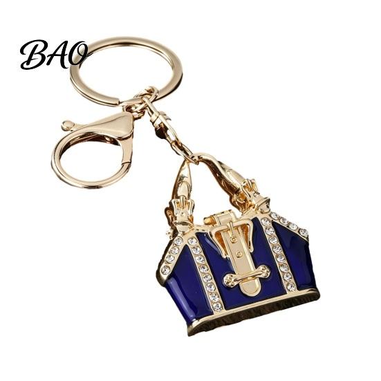 Bling Backpack Keychain Mini Handbag with Rhinestone, Zinc Alloy Pendant for Decorative Purse Keys Handbags Backpacks, Lightweight Accessory