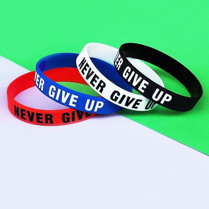Yocoyee Never Give Up, You are Awesome, Rubber Bracelet pirational Motivational Silicone Wristbands for Women and Men
