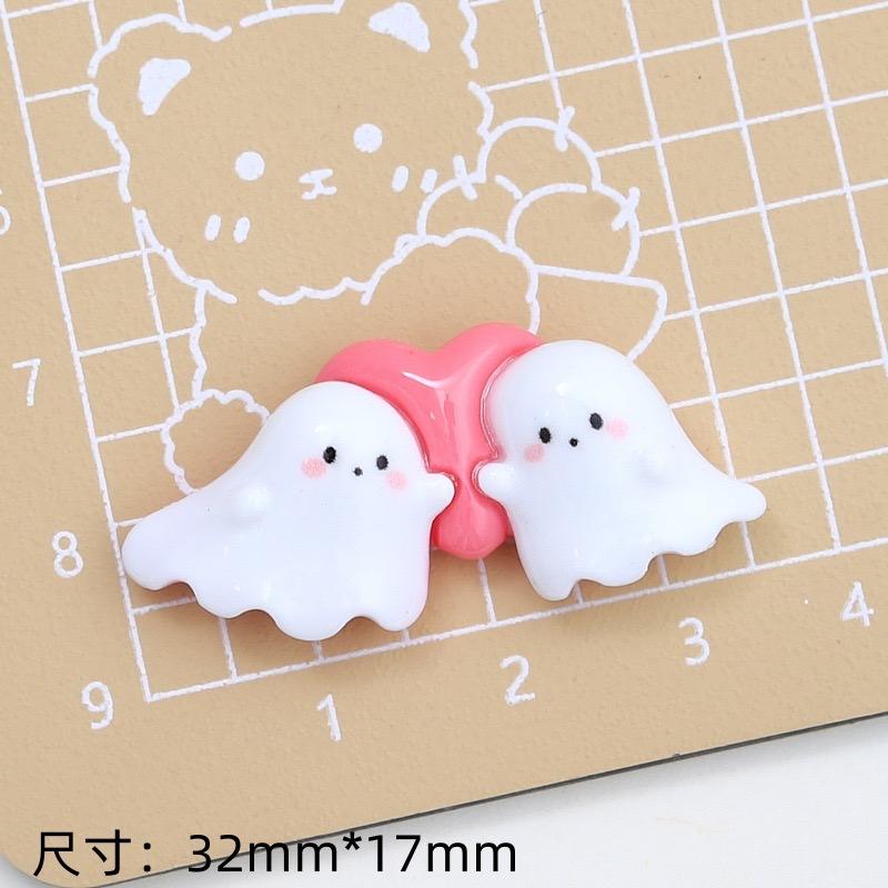10Pcs New Cute Halloween Pumpkin Ghost Cat Series Flat Back Resin Cabochons Scrapbooking DIY Jewelry Craft Decoration Accessorie