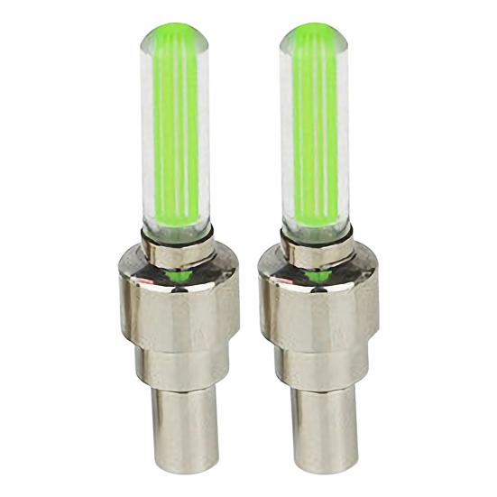 2ks LED osvětlení kola Dlouhá životnost Snadná instalace Nerezová ocel Stylová krytka ventilku pneumatiky Neonová svítilna pro horské kolo