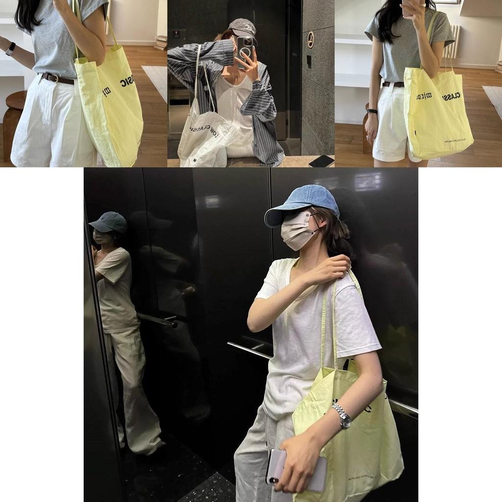 Stylish Yellow Canvas Tote Bag For Summer With Spacious Design Perfect For Commuting And Shopping
