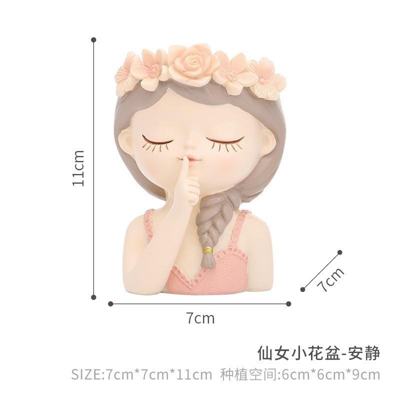 

Современный игривый кашпо для суккулентов, милая ваза в виде девочки, идеальный в качестве уникального подарка. Quiet