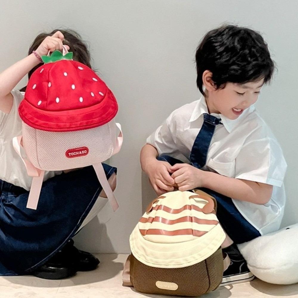 Cloth Children Backpack Strawberry Students School Bag Cute Cartoon Daypack  Outdoor