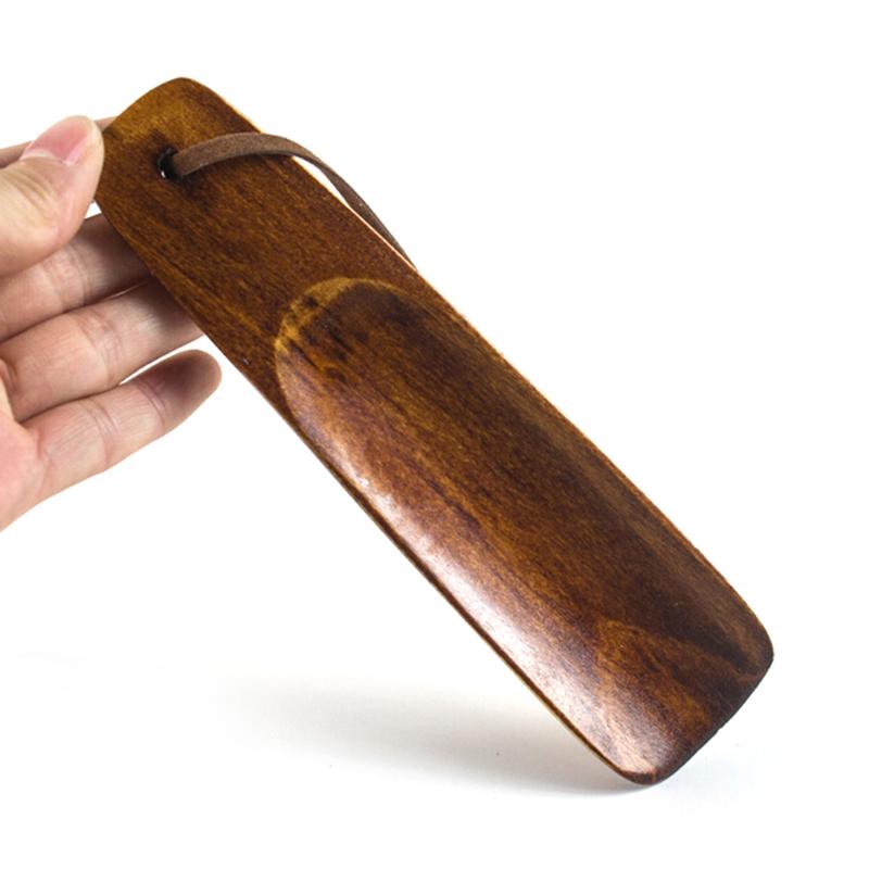 1Pc Wooden Shoe Horn Portable Craft Shoes Accessories Solid Wood Shoehorn