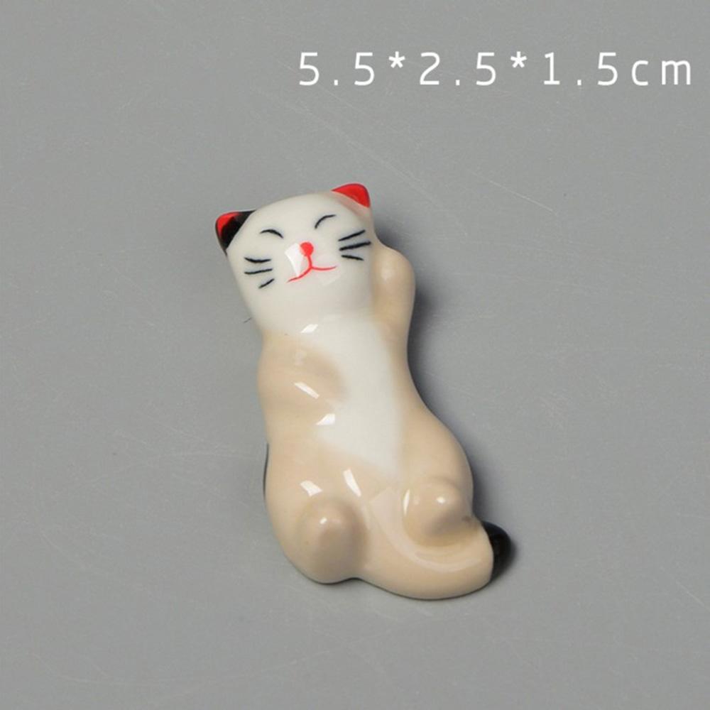 1 Pcs Cute Cat Shape Ceramic Chopsticks Holder Stand Chopstick Rack Spoon Stand Pillow Japanese Style Kitchen Tableware Tools