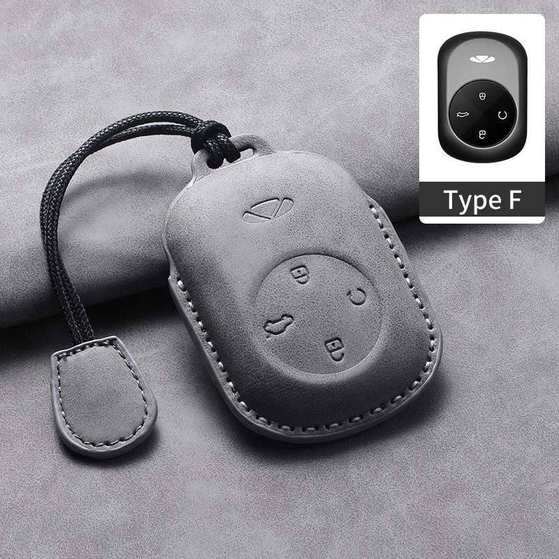For Chery Fulwin T9 2025 Leather Car Key Bag Case Wallet Holder Key Cover Key Chains Car Accessories Key rope Keyring