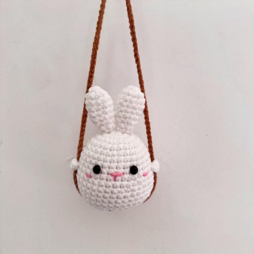 Handmade Crochet Frog Car Air Freshener with Cedar ScentGreen Fabric Frog Hanging Ornament for Rearview Mirror or Closet,Perfect for Easter