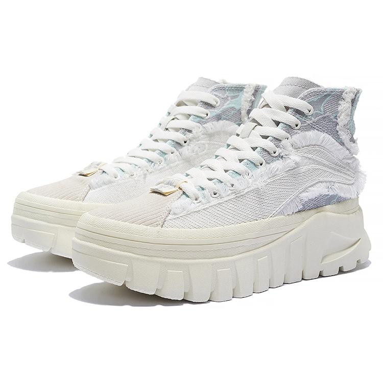 New LiNing Wave Casual Shoes Women's High Top Ice Clear Blue/Microcrystalline Gray/Ivory AZGS090-2