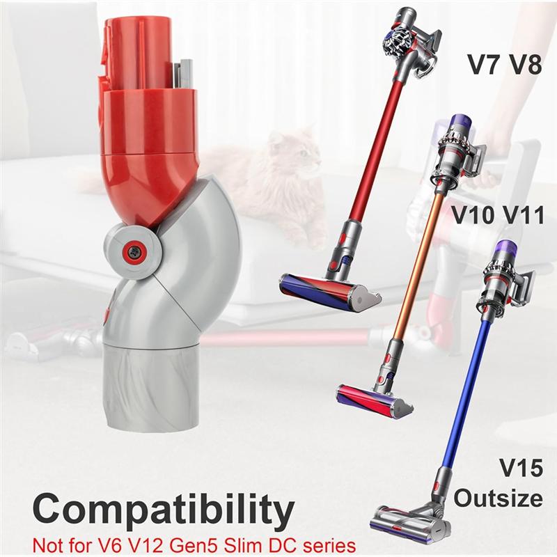 A65T-Low Reach Adaptor For Dyson V7 V8 V10 V11 V15 Vacuums, Quick Release Vacuum Attachment For Low Furniture Cleaning