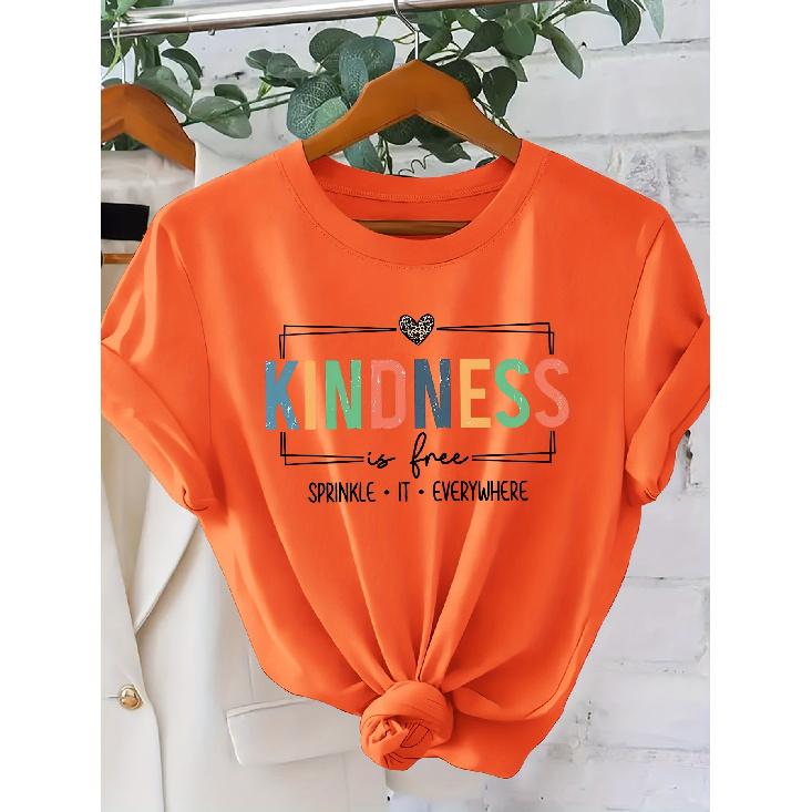 „FREUNDLICHKEIT ist kostenlos“ Bunte und süße Charity-Drucke T-Shirt Elegante Vintage-Damenkleidung, ein Geschenk für die Schulanfangszeit Schön