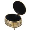 Jewelry Box Retro Rose Metal Oval Shaped Jewelry Storage Box Organizer for Ring Necklace Earrings Bronze