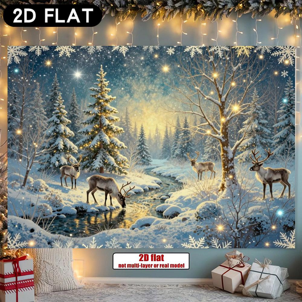 1Pcs Winter Christmas Suitable Decoration Background Winter Backdrop Decorations For Photo Studio Photo Booth Christams Party