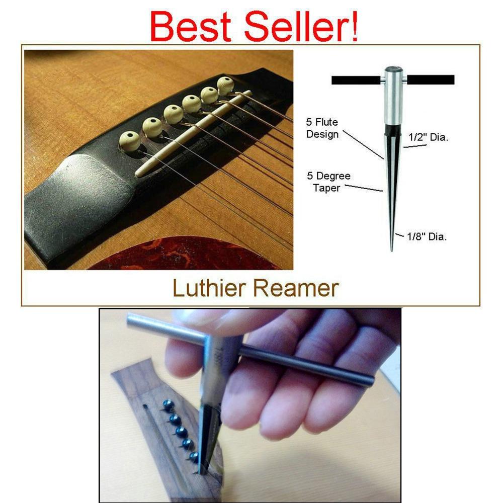 2PCS T-Handle Bridge Pin Reamer 3-13mm Range+5-16mm Range Luthier Reamer Set Guitar Bridge Work