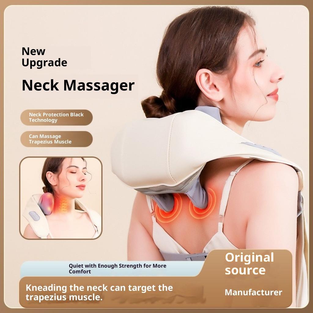 trapezius muscle massager Cervical spine massager Fully automatic dredging for the waist and back massage shawl Constant temperature adjustment