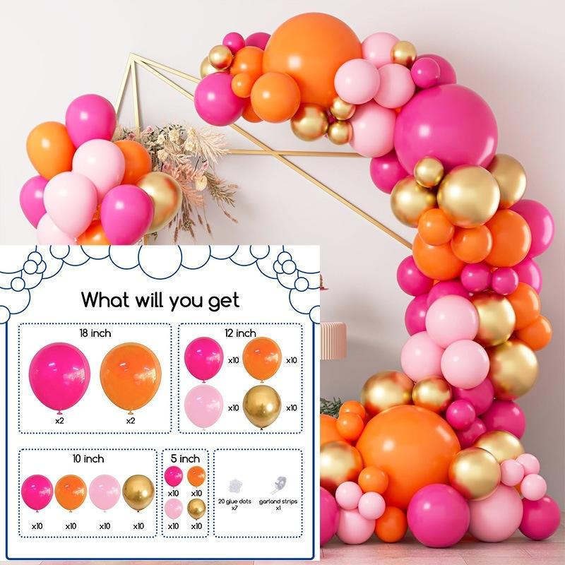 Autumn Balloon Set Orange Balloon Chain Birthday Party Arch Scene Atmosphere Birthday Arrangement