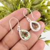 Green Amethyst Gemstone 925 Sterling Silver Jewelry Handcrafted Earrings 1.40" EE-9-38