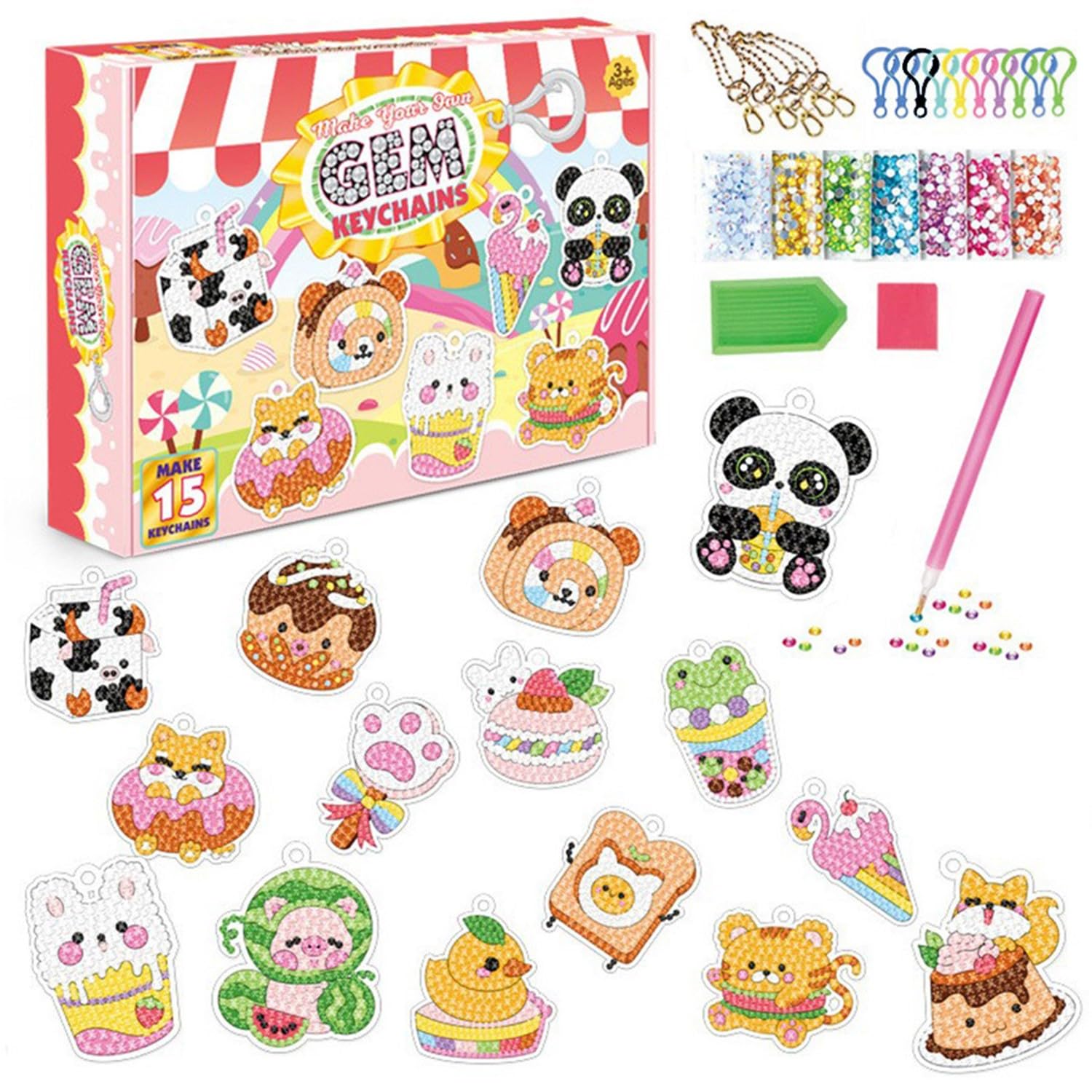 

Брелок для алмазной мозаики 15 видов алмазных бусин Ручная работа Сделай сам Ключница Кошелек для ключей Сумка для ключей 5D Мозаика Алмазная живопись Брелоки для декоративной живописи Металл