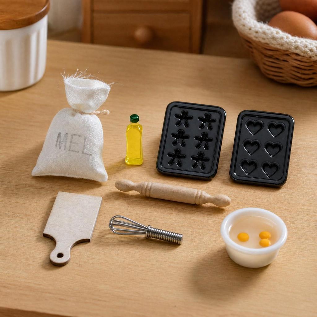Miniature Dollhouse Pastry Accessory Set Kitchen with Detailed for