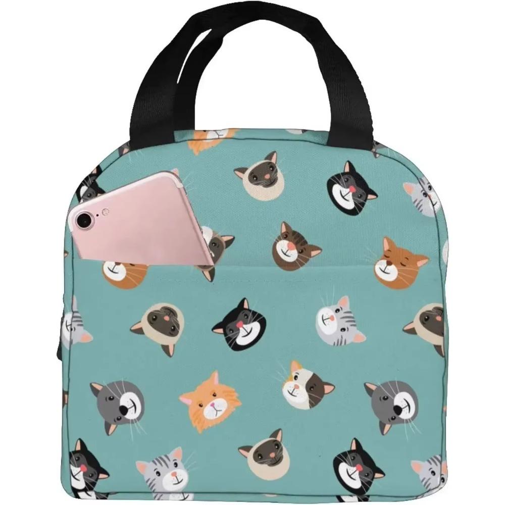 Stars Moon Black Lunch Bag Insulated Tote Cooler for Women Kids Girls, Small Lunch Box Reusable Freezable Aesthetic Bag