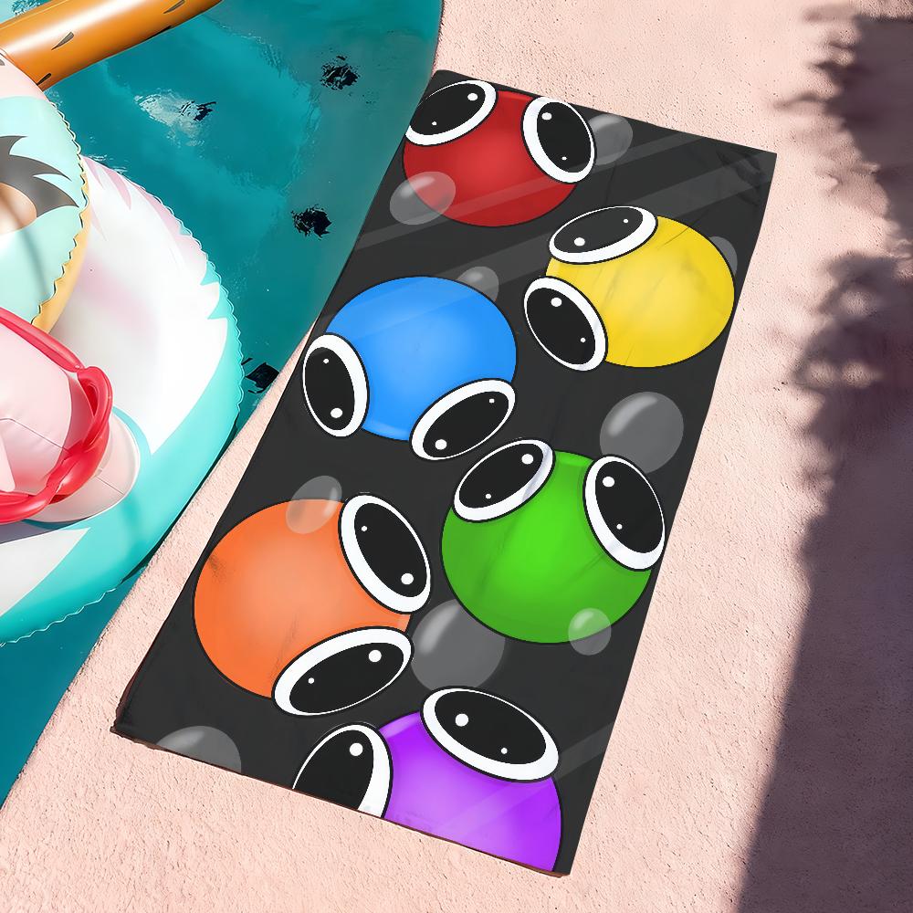 Cartoon R-Rainbow-Friends Colors Towel Quick Dry Soft Yoga Swimming Fitness Mountain Climbing Large Beach Towels