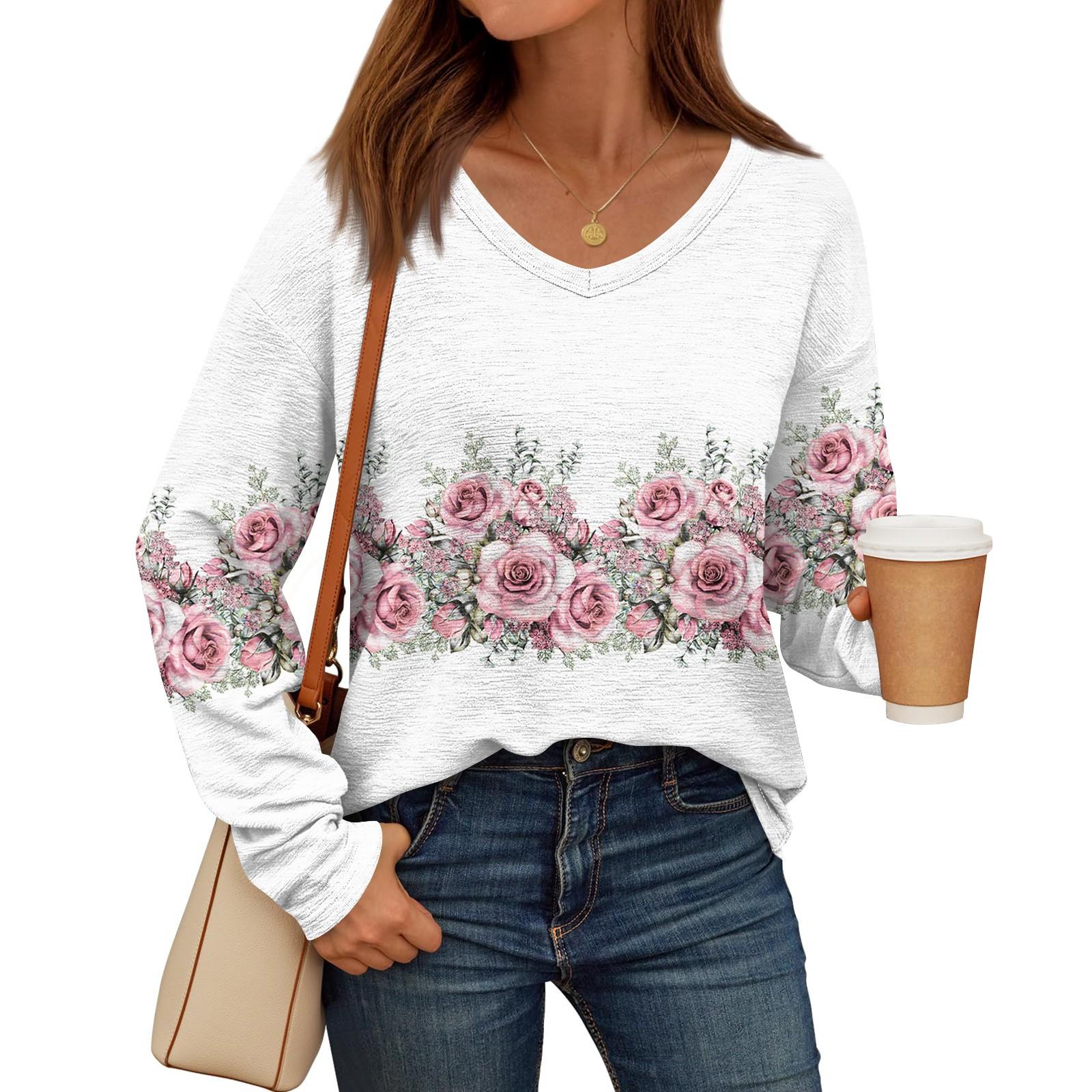 

Женские рубашки с длинным рукавом и V-образным вырезом, базовая футболка, повседневный топ, осенняя модная туника, облегающие футболки M белый